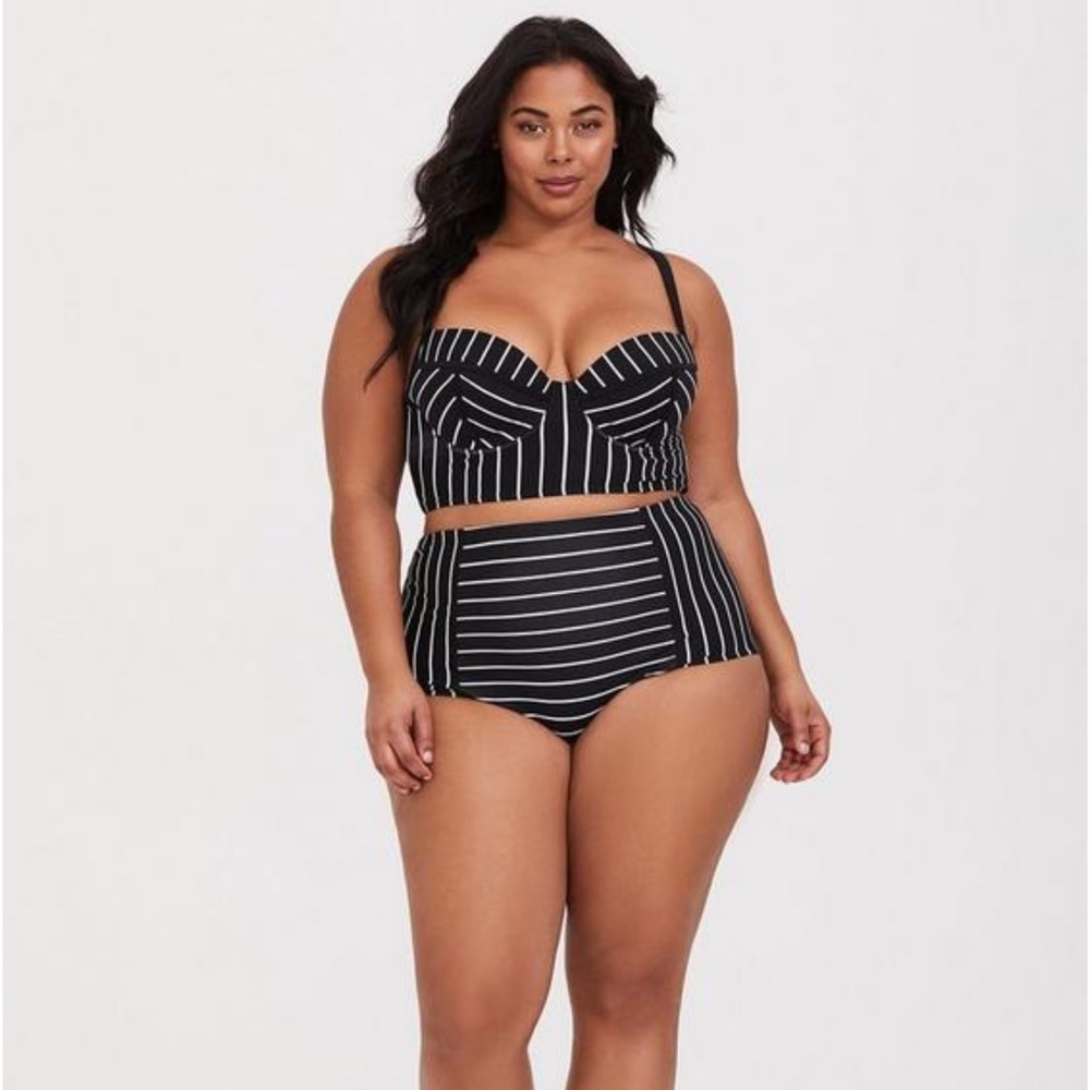 Torrid Underwire Push-Up Cut And Sew Bikini Top & High Waist Bottom
